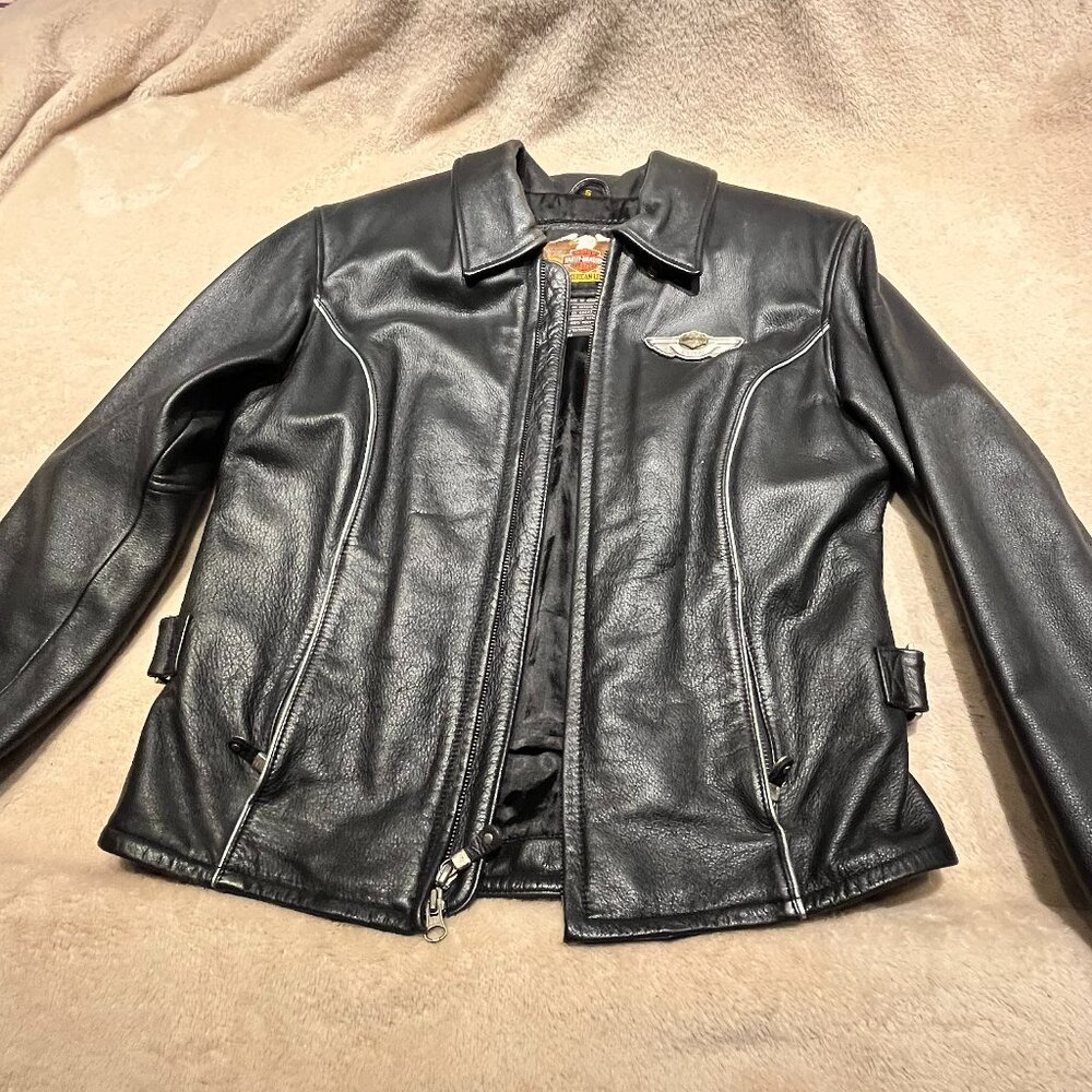 HARLEY DAVIDSON LADIES RARE FIND 100TH ANNIVERSARY LEATHER JACKET